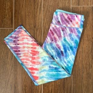 Athleta Girl Printed Chit Chat Capri, tie dye, size XL/14 Girls